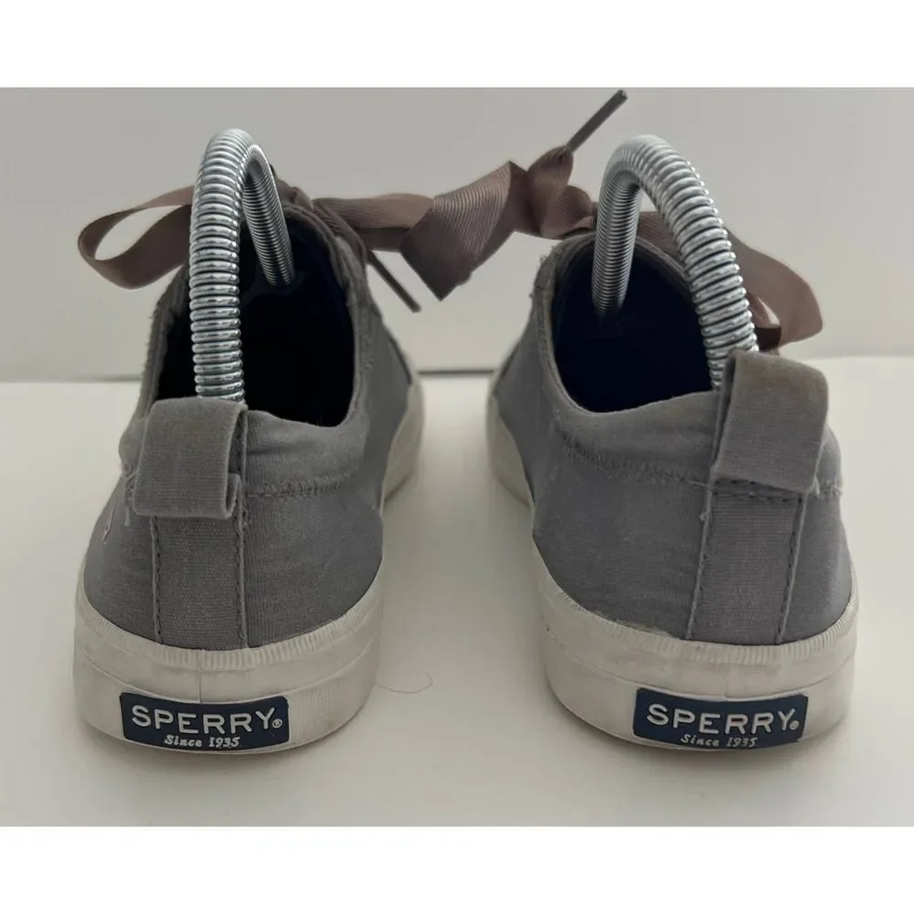 Sperry Top Sider‎ Ribbon Laced Boat Sneakers Gray Women's 8.5